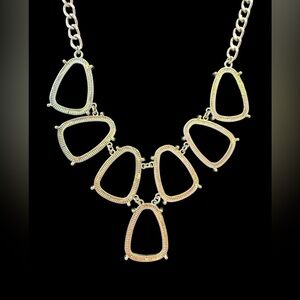 Tear Drops Silver Tone Chain Vintage Pendant Necklace 24” Marked